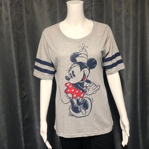 Disney Gray Minnie Mouse Short Sleeve Tee